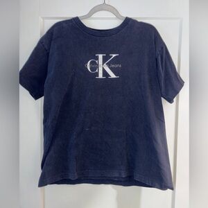 SOLD!! 90s Washed Calvin Klein Tee L-XL